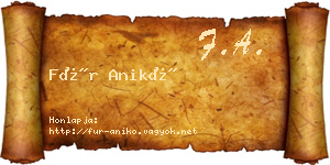 Für Anikó névjegykártya